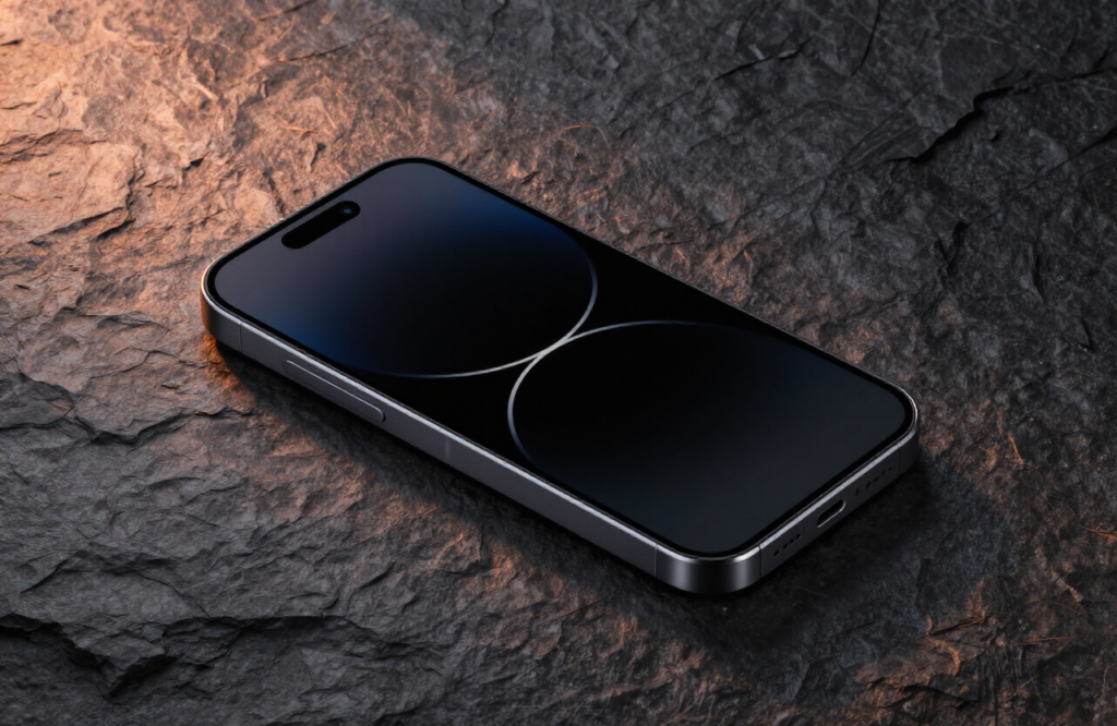 Smartphone topo de gama em superfície escura